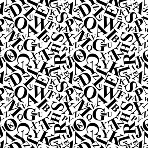 Schwarz-weiße Typografie-Collage
