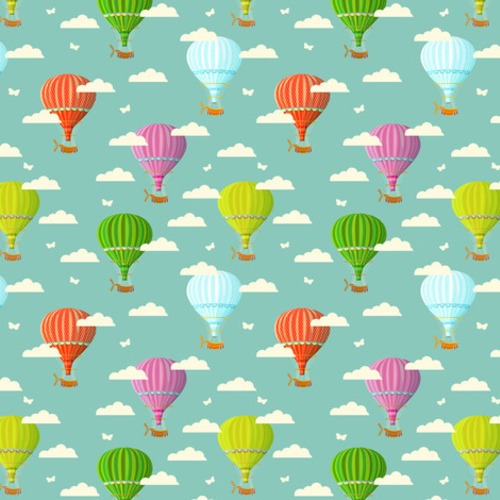 Sommerliche Heißluftballons im Retro-Stil