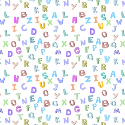 Verspieltes Alphabet in sanften Farben