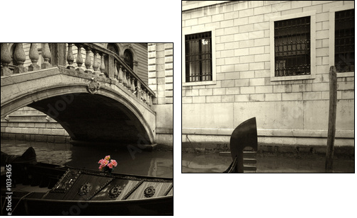 pink flowers and gondola - Zweiteiliges Leinwandbild, Diptychon