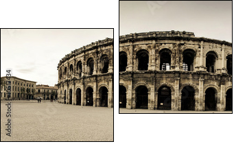 Les arÃ¨nes de NÃ®mes - Zweiteiliges Leinwandbild, Diptychon