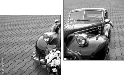Wedding limousine - Zweiteiliges Leinwandbild, Diptychon