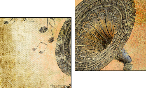 musical retro - Zweiteiliges Leinwandbild, Diptychon