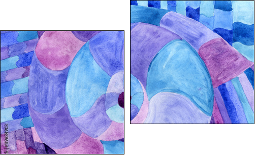 Watercolor Nautilus Picasso in blue. Sea theme watercolor. Sea Picasso. - Zweiteiliges Leinwandbild, Diptychon