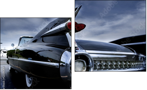 Tail Lamp Of A Classic Car - Zweiteiliges Leinwandbild, Diptychon