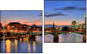 Panorama von Frankfurt am Main - Zweiteiliges Leinwandbild, Diptychon