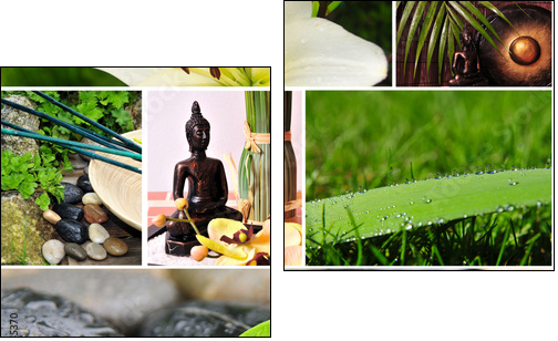 Wellness asiatisch Spa - Zweiteiliges Leinwandbild, Diptychon