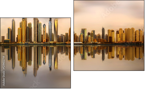 Dubai Marina bay, UAE - Zweiteiliges Leinwandbild, Diptychon