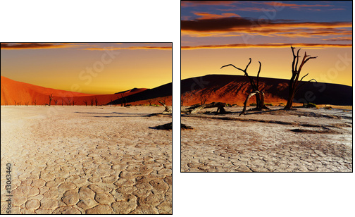 Namib Desert, Sossusvlei, Namibia - Zweiteiliges Leinwandbild, Diptychon
