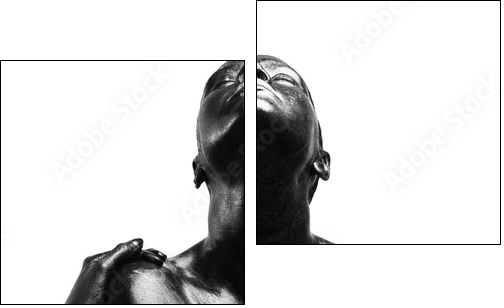 Made up black woman - Zweiteiliges Leinwandbild, Diptychon
