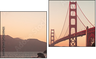 Golden Gate Bridge of San Francisco - Zweiteiliges Leinwandbild, Diptychon