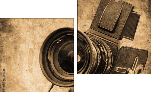 photo camera - Zweiteiliges Leinwandbild, Diptychon