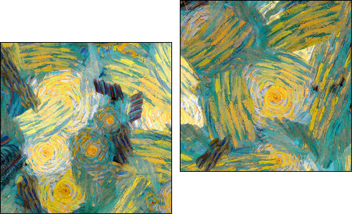 Varicoloured texture from oil paints - Zweiteiliges Leinwandbild, Diptychon