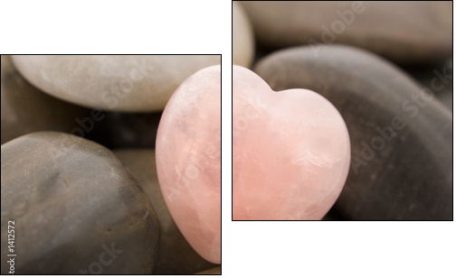 rose quartz heart - Zweiteiliges Leinwandbild, Diptychon