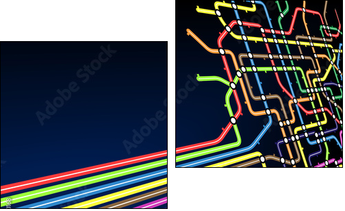 Subway slant - Zweiteiliges Leinwandbild, Diptychon