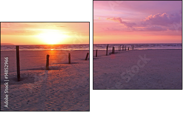 warming glow at burnham on sea - Zweiteiliges Leinwandbild, Diptychon