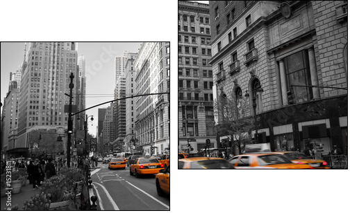 Taxies in Manhattan - Zweiteiliges Leinwandbild, Diptychon