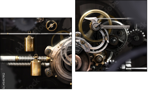 rouages carenage - Zweiteiliges Leinwandbild, Diptychon