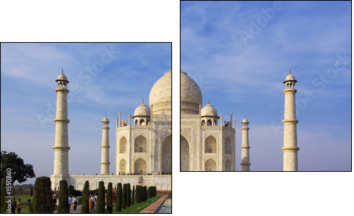 taj mahal in evening light - Zweiteiliges Leinwandbild, Diptychon