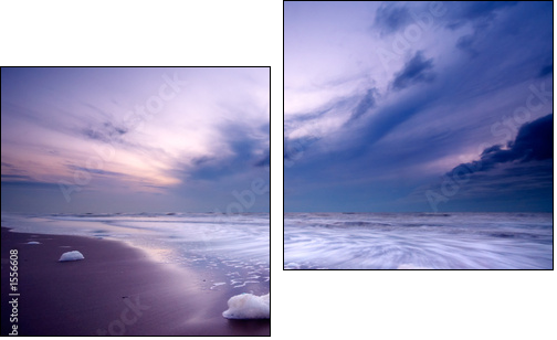 ocean at night - Zweiteiliges Leinwandbild, Diptychon