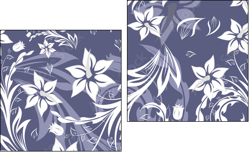 seamless floral background - Zweiteiliges Leinwandbild, Diptychon