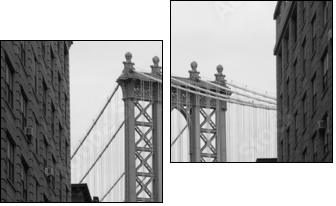 manhattan bridge - Zweiteiliges Leinwandbild, Diptychon