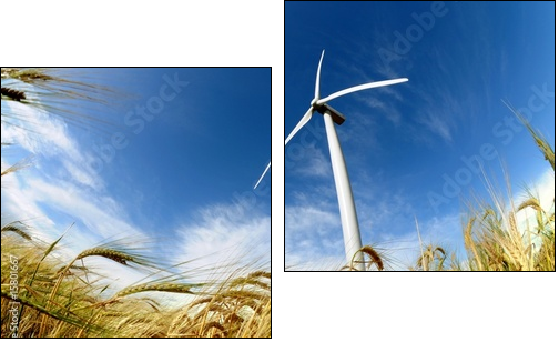 Wind turbine - renewable energy source - Zweiteiliges Leinwandbild, Diptychon