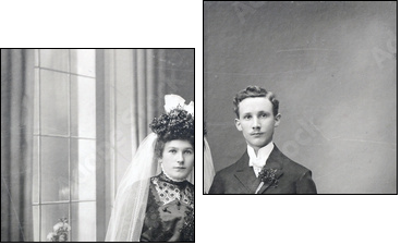 Brautpaar 1912 - bridal couple 1912 - Zweiteiliges Leinwandbild, Diptychon