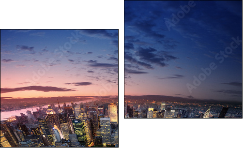 Manhattan at sunset - Zweiteiliges Leinwandbild, Diptychon