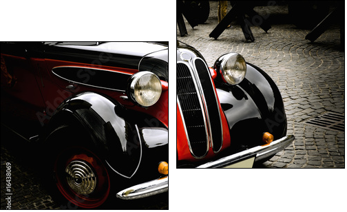 vintage car - Zweiteiliges Leinwandbild, Diptychon