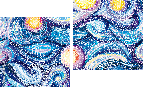 Van Gogh background - Zweiteiliges Leinwandbild, Diptychon