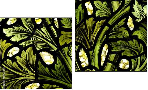 Stained glass pattern - Zweiteiliges Leinwandbild, Diptychon