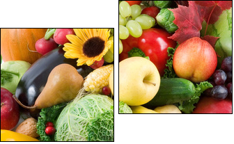 fruits and vegetables - Zweiteiliges Leinwandbild, Diptychon