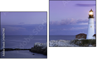 Portland Head Light - Zweiteiliges Leinwandbild, Diptychon