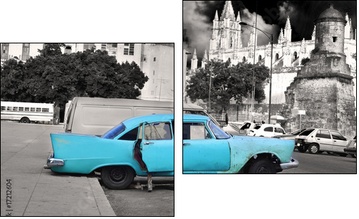 Old Havana car - Zweiteiliges Leinwandbild, Diptychon