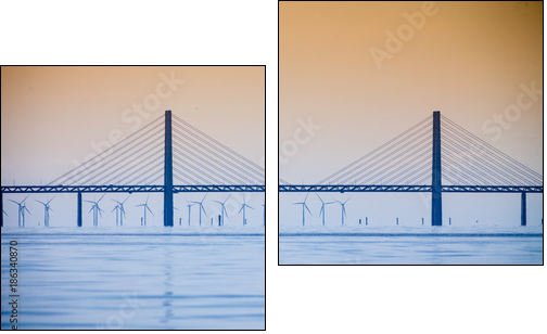 the oresund bridge between denmark and sweden - Zweiteiliges Leinwandbild, Diptychon