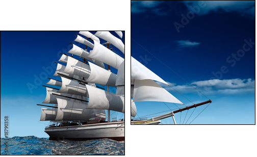 Sailing ship - Zweiteiliges Leinwandbild, Diptychon