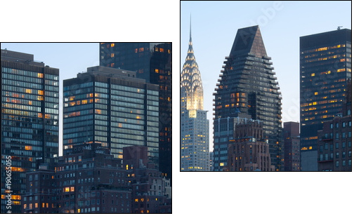 Skyline of midtown Manhattan in New York City - Zweiteiliges Leinwandbild, Diptychon
