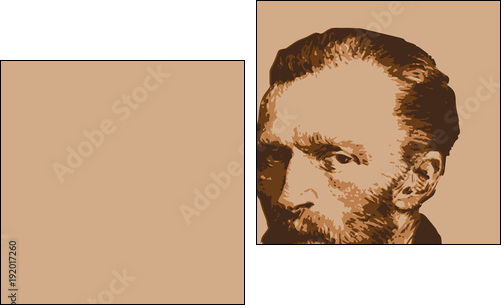Van Gogh - peintre - portrait - personnage célèbre - Vincent Van Gogh - artiste peintre - - Zweiteiliges Leinwandbild, Diptychon
