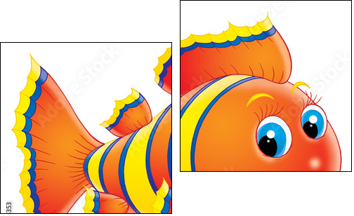 coral fish - Zweiteiliges Leinwandbild, Diptychon
