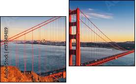 Golden Gate bridge, San Francisco California - Zweiteiliges Leinwandbild, Diptychon