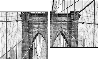 Brooklyn bridge of New York City - Zweiteiliges Leinwandbild, Diptychon