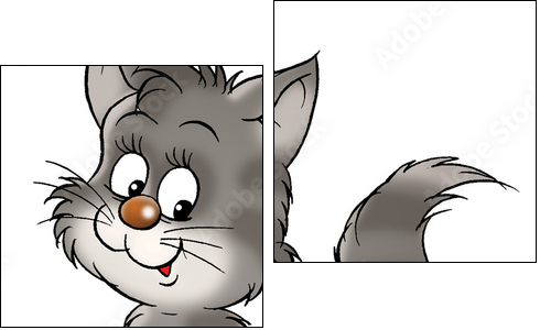 small grey kitten - Zweiteiliges Leinwandbild, Diptychon