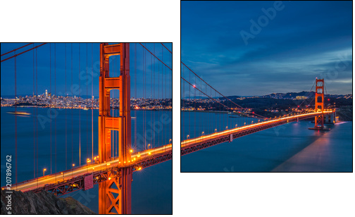 Golden gate bridge - Zweiteiliges Leinwandbild, Diptychon