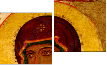 madonna, holy mary, head, icon close-up - Zweiteiliges Leinwandbild, Diptychon