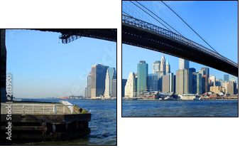 brooklyn bridge and lower manhattan panoramic view, new york - Zweiteiliges Leinwandbild, Diptychon