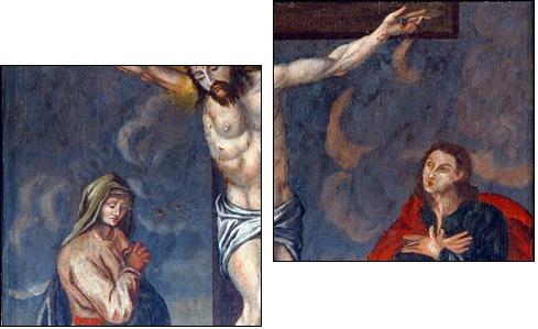 Crucifixion, Jesus on the cross - Zweiteiliges Leinwandbild, Diptychon