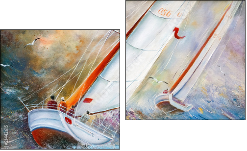 Sea regatta - Zweiteiliges Leinwandbild, Diptychon