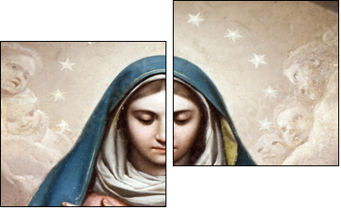 Medieval Madonna Painting - Zweiteiliges Leinwandbild, Diptychon