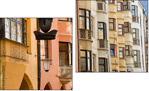 Row of old colorful buildings - Zweiteiliges Leinwandbild, Diptychon